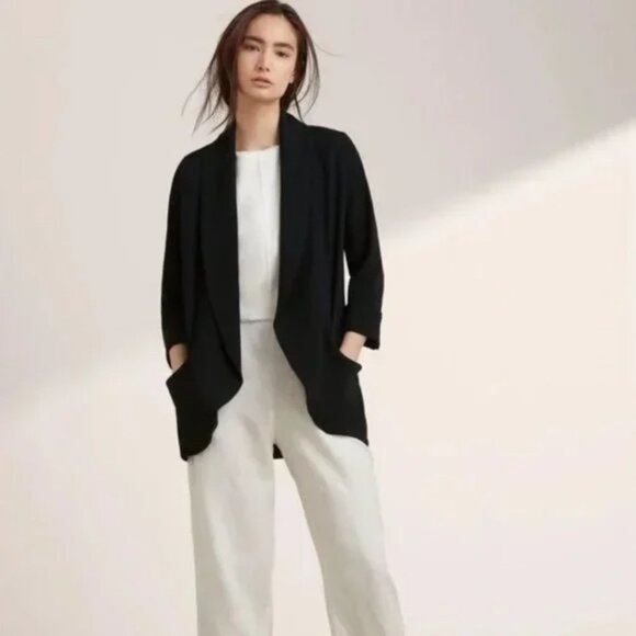 Wilfred Jackets & Blazers - Aritzia Wilfred Black Chevalier Open Jacket Blazer Pockets Size 0